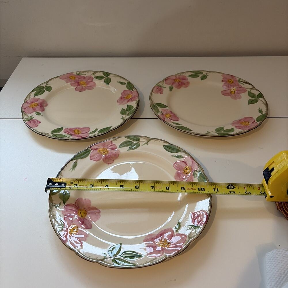 Lot of 3 Vintage Franciscan Desert Rose Dinner Plate California USA 10-1/2" 1970